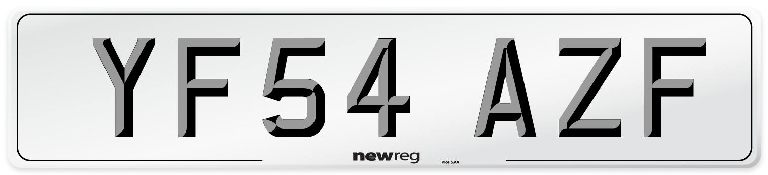 YF54 AZF Number Plate from New Reg